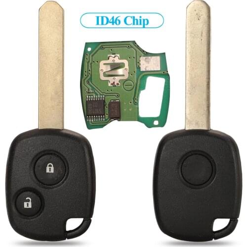 Jingyuqin Remote Car Key Control ID46 For Honda CR-V Accord Civic Odyssey Fit City 2007 2008 1/2 Buttons No Logo Fob