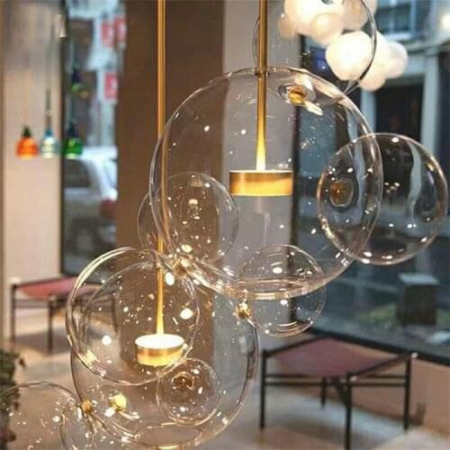 Nordic ball glass chandelier used in clothing store bar counter kitchen dining room stairs living room childrens room lamp