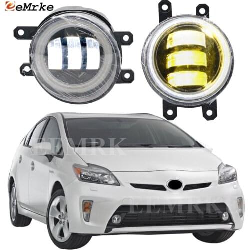 2-Pcs Angel Eye LED DRL Daylight Anti Fog Lights for Toyota Prius 2012 2013 2014 2015 Low Beam Foglight Car Accessories