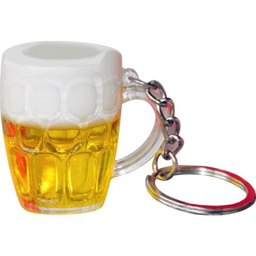 Unique Beer Cup Pendant Key Chain Car Keyring Handbag Bag Hanging Decor Ornament