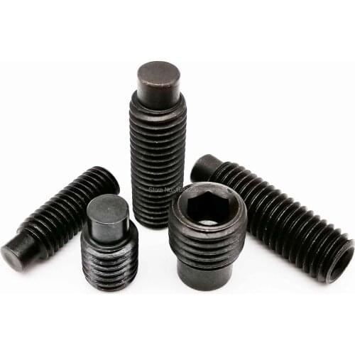 M3 M4 M5 M6 M8 M10 M12 M14 M16 DIN915 Black grade 12.9 steel Hex Hexagon Socket Set Screw with Dog Point Grub Convex End Bolt