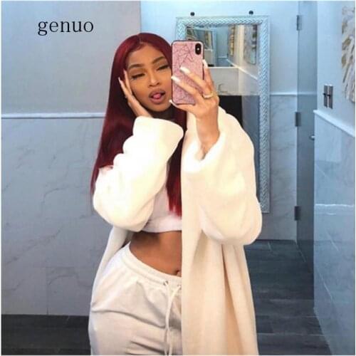 Women Faux Fur Coat With Belt Fashion Thick Warm Winter Loose Wool Windbreak Streetwear New Arrival Outfit