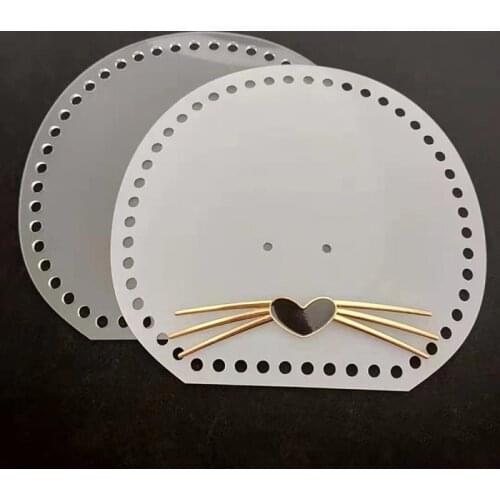 1set DIY Knitting Handbag Lovely Cat Beard Transparent Acrylic Board Plates Weave Bags Materials Accessories