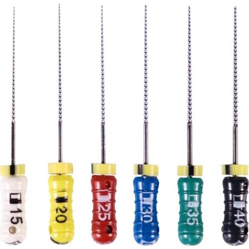 1 Pack(6pcs)Endodontic Root Canal K Files Hand Use Dental K-File 25mm #15-40 Niti Flexible Endodontic Instruments Dentist Tools