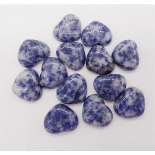 10Pcs 18x15x6mm Natural Blue Sodalite Love Heart Cab Cabochon For DIY Jewelry Making Necklace Accessories Gift