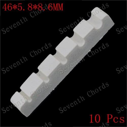 10 Pcs Plastic 5 String Bass Nuts - Lvory white
