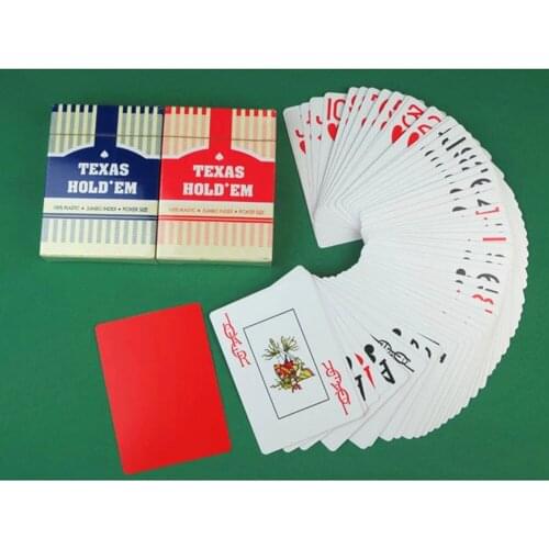 100% Plastic Playing Cards Texas Hold'em Jombo Index Poker Size Playing Cards, RED/BLUE for Choice,For Bridge Game Entertainment
