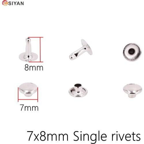 100Pcs 7x8mm Repair Rivets Round Rivets Stud Punk Rock DIY Set Sew for Bag Shoes Leather Accessories