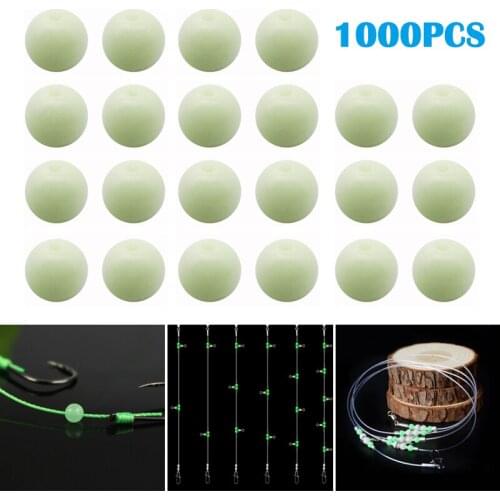 1000PCS Luminous Beads Fishing Space Beans Round Float Balls Stopper Light Balls Sea Fishing Tackle FK88