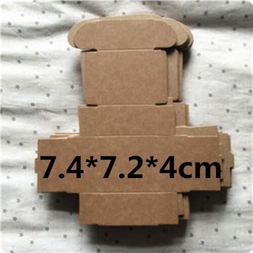 50 pcs 7.4*7.2*4cm Retro Mini Kraft Paper Box,DIY Wedding Gift Favor Boxes,Party Candy Box,Mini Single Cake Box Packaging