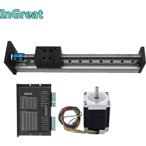 500MM Stroke Electric Linear Guide Slide Module Mobile Platform BallScrew Rod & NEMA23 57MM 1.2Nm Stepper Motor Driver Kits