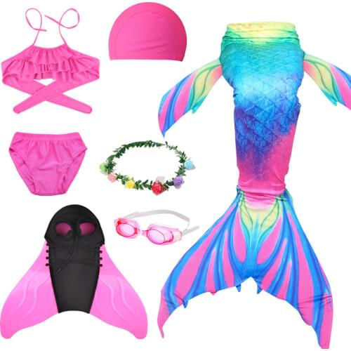 Halloween Children Baby Girl Wear Mermaid Swimsuit Girls Mermaid Tail With Monofin Swimsuit Swimsuit Coustume Swimwear