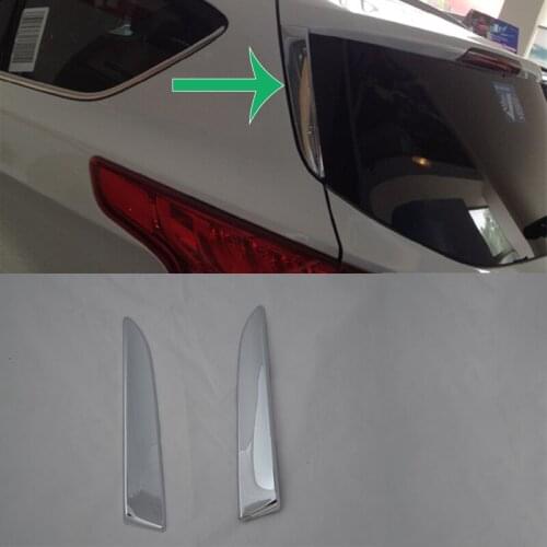 Car Accessories Exterior Decoration ABS Chrome Rear Window Side Triangle Corner Cover Trim For Ford Kuga/Escape 2013 Car-styling
