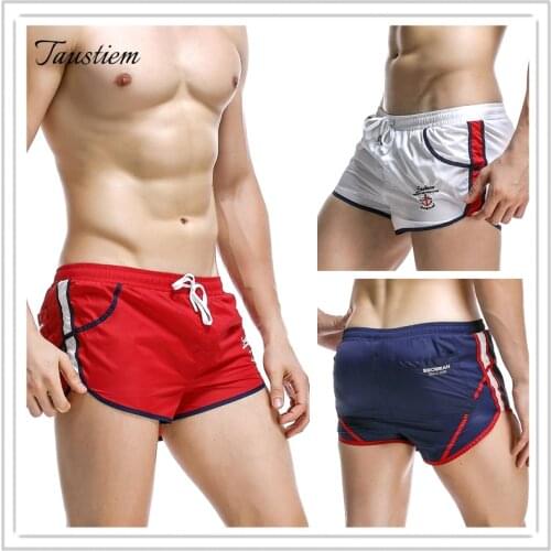 Taustiem Brand Men Underwear Casual Shorts Summer Quick Drying Boxer Trunks Sea Pockets Home Bottoms Boxers Shorts Pants
