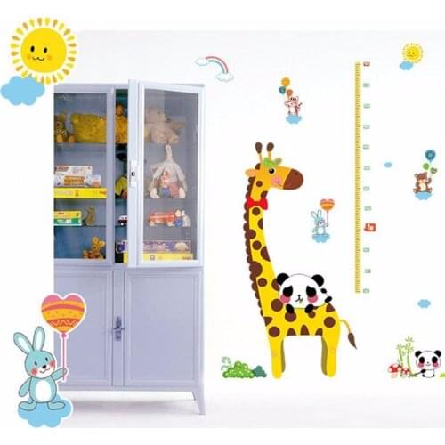Kids hoogte grafiek muursticker interieur giraf hoogte heerser decoratie kamer decals muur art sticker wallpaper