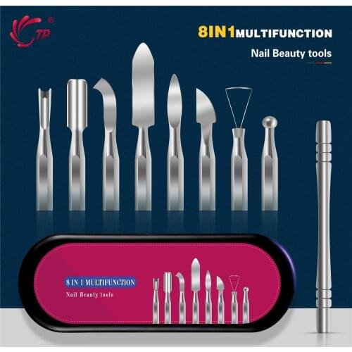 Double Sided Stainless Steel Metal Cuticle Dead Skin Pusher Trimmer Remover Push Finger Tip Nail Art Manicure Pedicure Care Tool