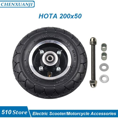 Electric Scooter Tyre With Wheel Hub 8" Scooter 200x50 Tyre Inflation Electric Vehicle Aluminium Alloy Wheel Pneumatic Tire