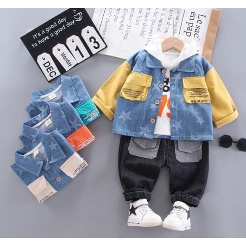 Boys and Girls Jacket Long Sleeve Star Cowboy Suit Girls Jacket Baby Clothes Childrens Clothing