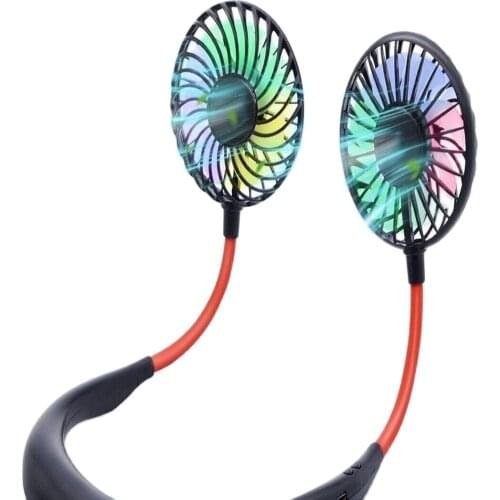 Mini USB Portable Fan Hands-free Neck Fan Rechargeable Battery Small Portable Sports Fan 2000mA Desk Hand Air Conditioner cooler