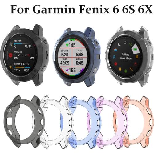 Ultra-Slim Clear TPU Protector Case Cover For Garmin Fenix 6X 6S 6 Smart Watch Protective Case For Garmin Fenix 6X Pro