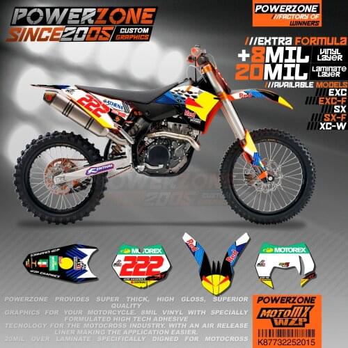 PowerZone Custom Team Graphics Backgrounds Decals 3M Stickers Kit For KTM SX SXF MX EXC XCW Enduro 125cc to 500cc 2007-2011 015