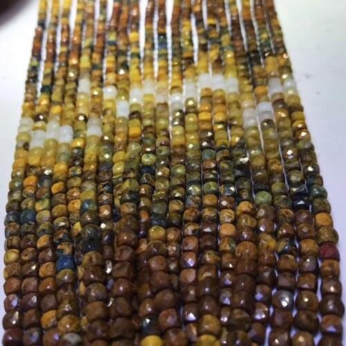 Natural multi pietersite cube faceted square beads for needlework DIY bracelet necklace special genuine stone for jewelry making