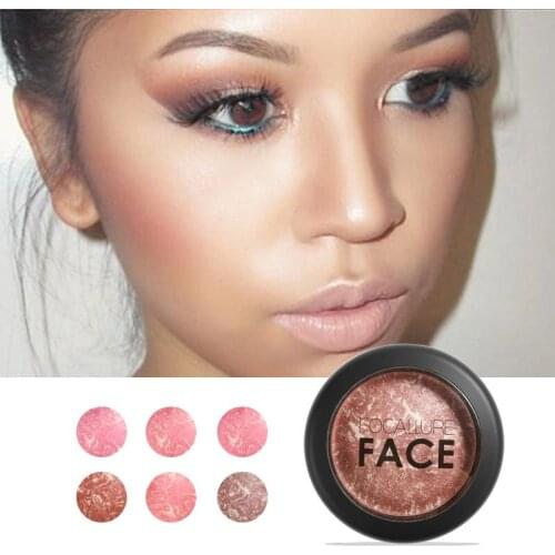 Natural Face Pressed Blush Makeup Baked Blush Palette Baked Cheek Colors Cosmetic Face Shadow Press Powder