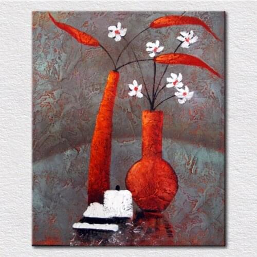 Wholesale Fine canvas prints abstract from canvas painting flowers and vase artwork as fashion gift for friends free shipping