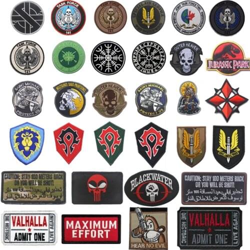 3D Embroidery Tactical Battle Patch Military Combat Patch Skull Head Clothing Sticker for Pasting Jeans Backpack Hat Clothes