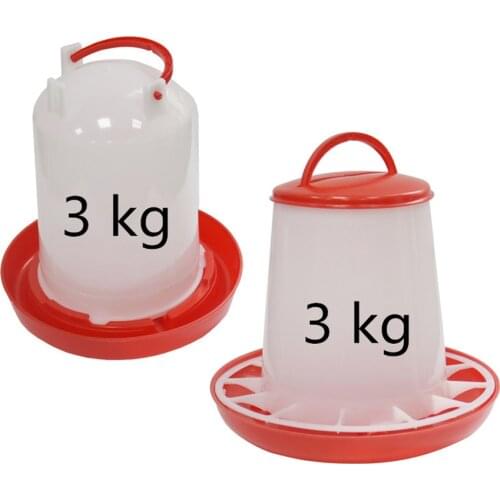 1Pc 3 KG Chicken Drinker/Feeder Rooster Hen Drinking Cups Feeding Cup Farm Animal Poultry Chicken Farm Feeding Watering Supplies