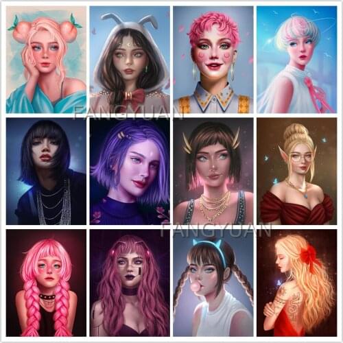 Full Square/round Drill Girl Portrait Art Diamond Embroidery Mosaic Embroidery 5D Diy Diamond Painting Home Decoration Gift