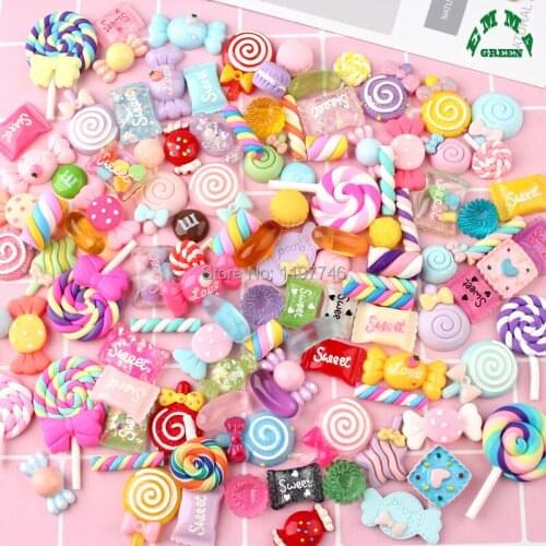 Colorful Candy Random Mix Lovely Flatback Resin Cabochons Scrapbook Craft 20mm DIY Phone Home Decor Handmade Accessories 10pcs