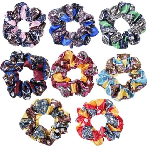 Retro colorFabric Dot Hair Scrunchie Elastic Hair Bands Novely Headwear Ponytail Holder Hair Accessories