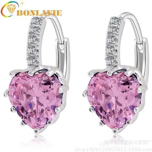 Crystal Ear Round Earrings Love Earring Fashion Earrings Women Earrings Women Jewelry Wholesale