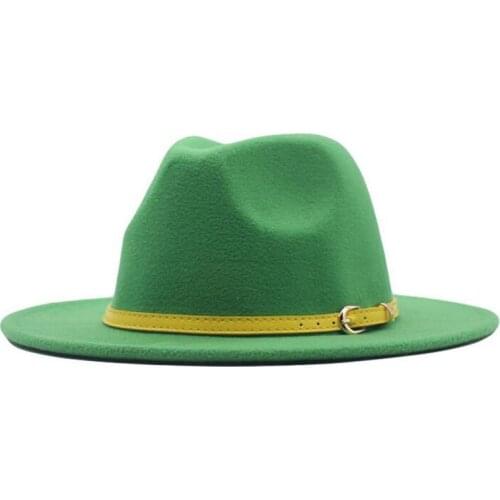 56-61CM Wide Brim Wool Felt Fedora Hat For Men Black Trilby Jazz Women Panama Gangster Caps Autumn Winter