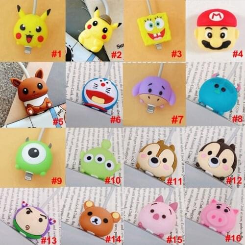 Cute Bite Anime Hot Design Cable-Winder Organizer Silicone USB Charging Data Cable Line Protector Cord Cover Decorate