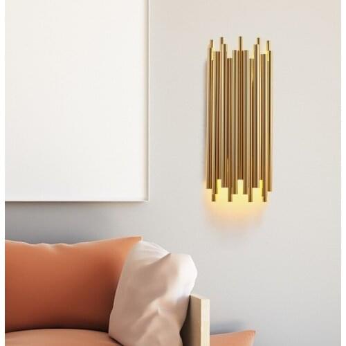 Modern Gold Wall Lamp Led Nordic Mirror Wall Light Fixtures Glass Sconce for Living Room Bedroom Home Loft Industrial Decor E27