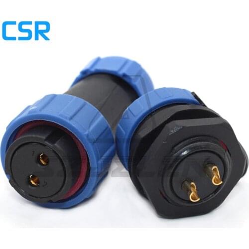 SP2110/P2-S2, 2pin connector Waterproo plug( Female) socket( male),2-pin high-voltage industrial power connector IP68