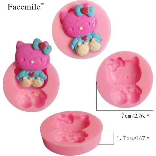 Cute cartoon Kitty cat fondant cake molds soap chocolate mould for the kitchen baking cake decoration tools