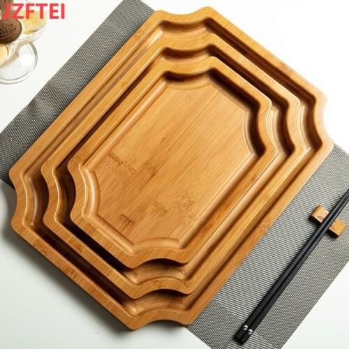 Japanese Style Bamboo Pallets Rectangular Wooden Tray Breakfast Of Children Solid Bread Cake Plates Tea Tray