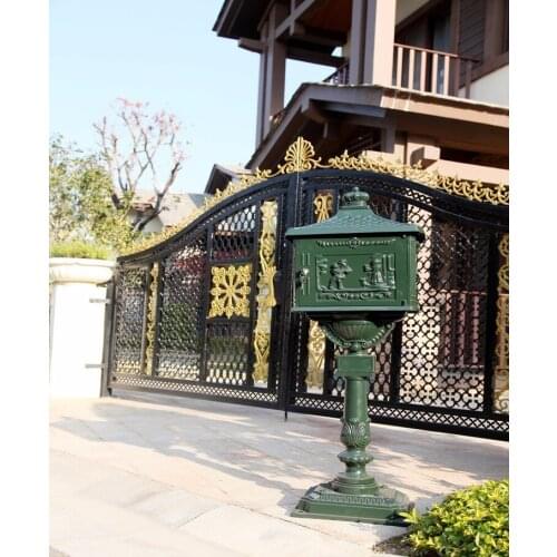 Vintage vertical Postbox Mail Box Aluminium alloy upright Metal Post Letters Box Rustic Country Cast Iron garden outdoor supply