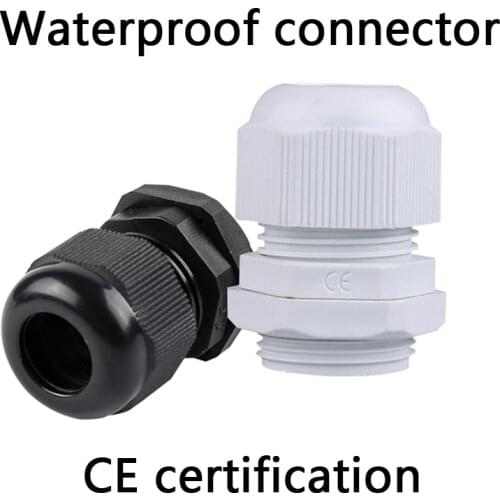 Waterproof joint Cable Gland Plastic Cable Entry IP68 PG7 PG9 PG11 PG13.5 PG16 PG21 PG36 White Black Nylon Plastic Connector