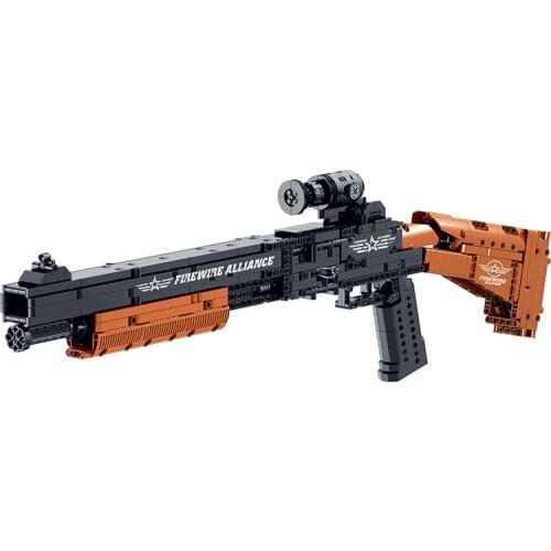 High-Tech WW2 Toy Gun Series Bricks Toys Military Weapon Armed Bernelli M4 Super 90 Gun Building Blocks Simulation Model Kit