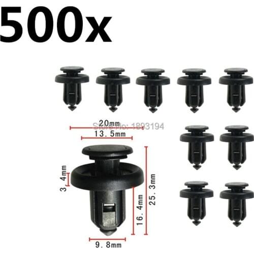 500x / Lot Bumper lock clips metal insert Splash Shield 91505-S9A-003 For Honda For Civic FD2 For Accord CRV 2004-On
