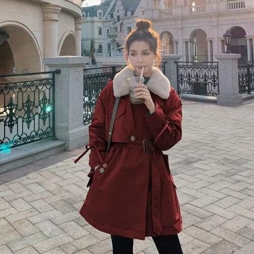 Winter 2021 New Plus Velvet Pie Overcome Padded Jacket Female Korean Version Of The Large Size Thick Padded Jacket Mid-Length