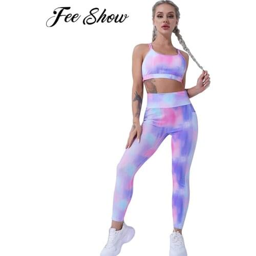 Women Yoga Suit Tracksuit 2Pcs Sports Suit Gym Sportswear Running Workout Clothing Sport Bra Top Pants Leggings Fitness Outfits