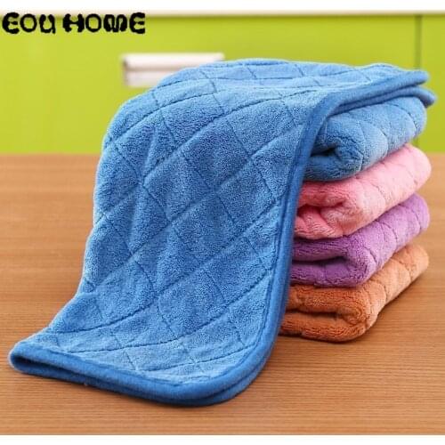 2/4/8 Pcs Double Thick Cleaning Cloth Super Absorbent Microfiber DishCloth Wipe Floor Household Large Size Rags Kitchen Gadgets