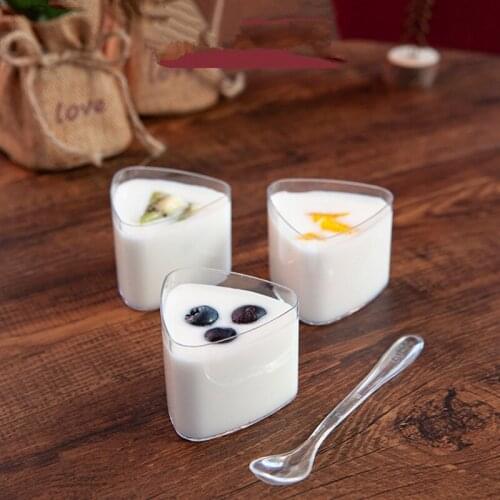 48pcs 70ml pudding yogurt ice cream mini taste cup diy baking decoration hard plastic cups party favors transparent dessert cup