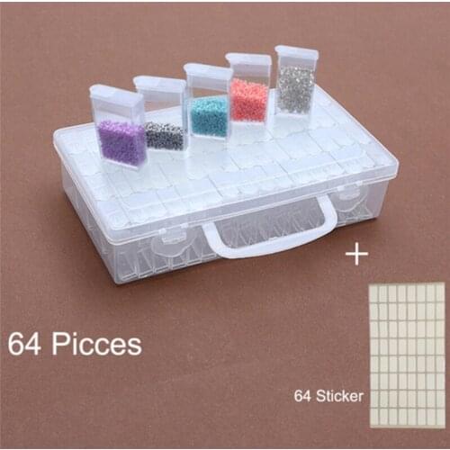 64 Grid Diamond Beads Storage Box 64pcs Diamond Painting Tools Beads Container Diamond Embroidery Stone Storage