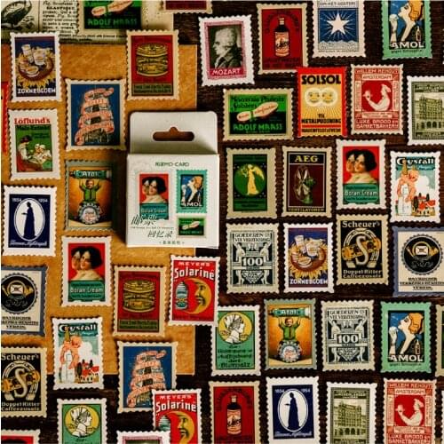 8packs/LOT a stamp memoir series stationery sticker Creative decoration DIY pape stickers